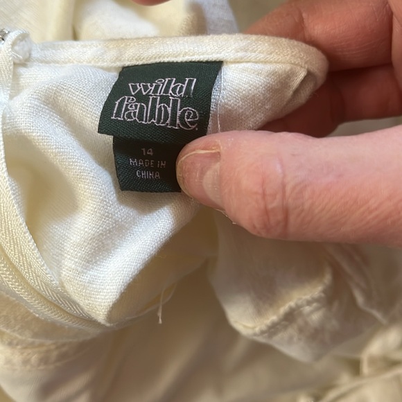 NWT Women's Linen Lace Back Midi Dress - Wild Fable Size 14, color Ivory - Picture 8 of 9